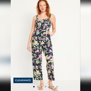 Old Navy Fit and Flair Floral Cami Jumpsuit Size Large